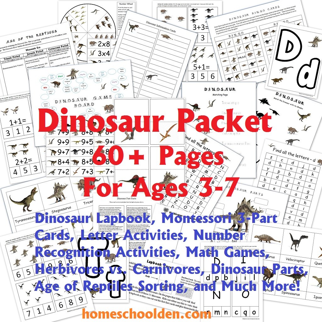 DinosaurPacket-Lapbook-MontessoriCards-More