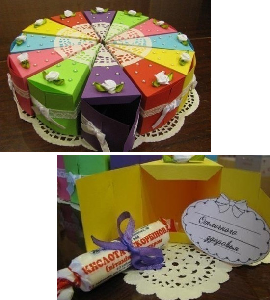 поздравление с днем рождения, буквы для которого частично заменены буквами с упаковки конфет
