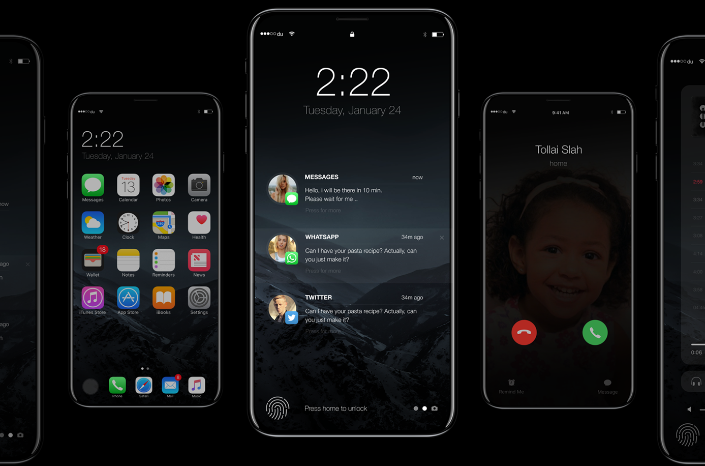 Шикарный концепт iPhone 8 под управлением iOS 11