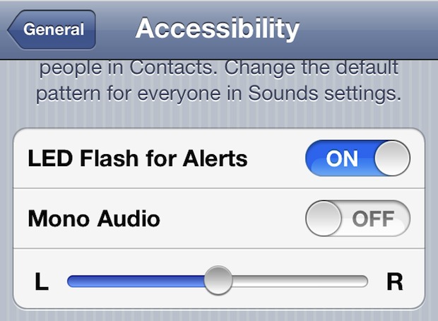 Flash the iPhones camera LED light on incoming calls or messages