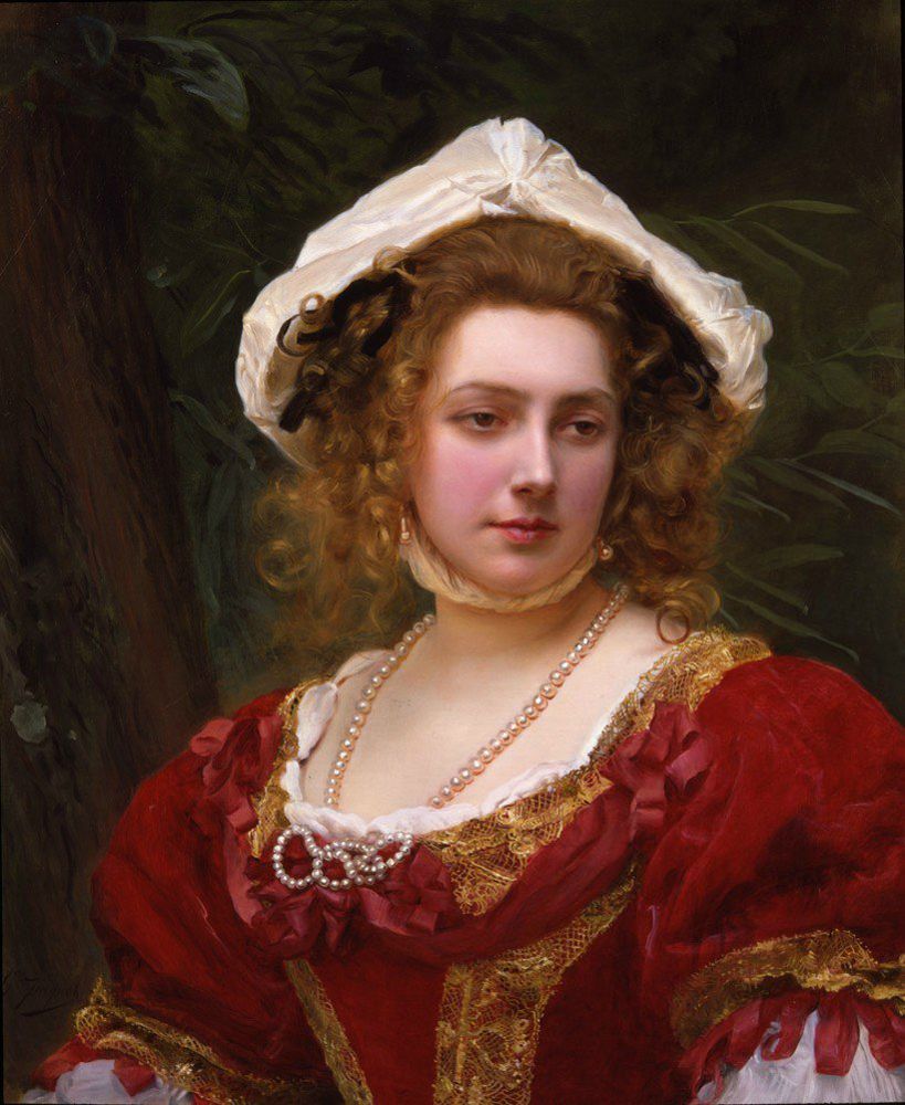 Прекрасные портреты женщин с бусами: 75 очаровательных картин, фото № 34