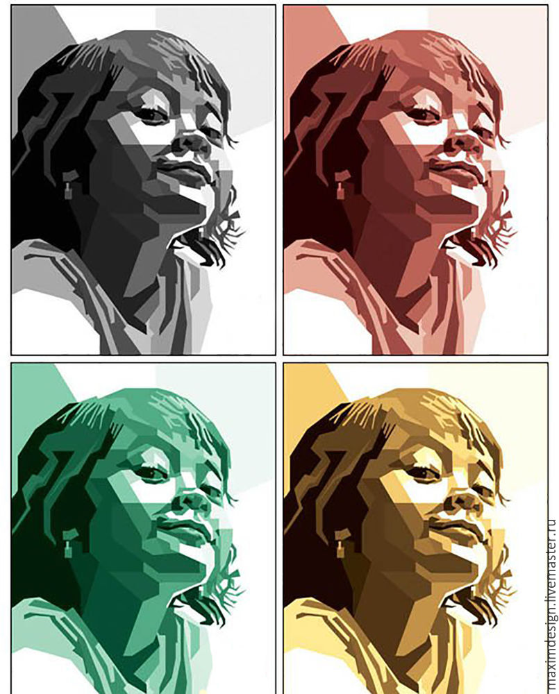 Создание геометрического векторного портрета в стиле WPAP (Wedha’s Pop Art Portrait, поп-арт портрет в стиле Wedha) в Adobe Illustrator, фото № 16