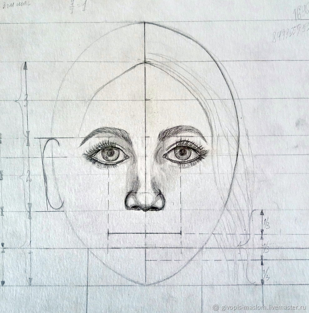 Учимся построению портрета лица девушки, фото № 11