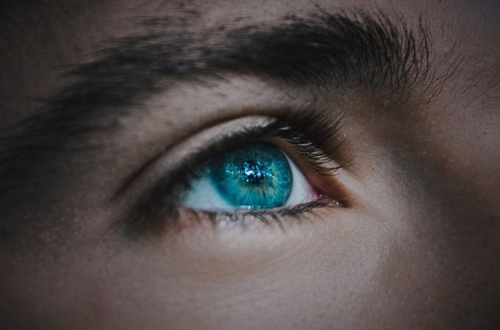 A close up of a models blue eye - how to take better pictures