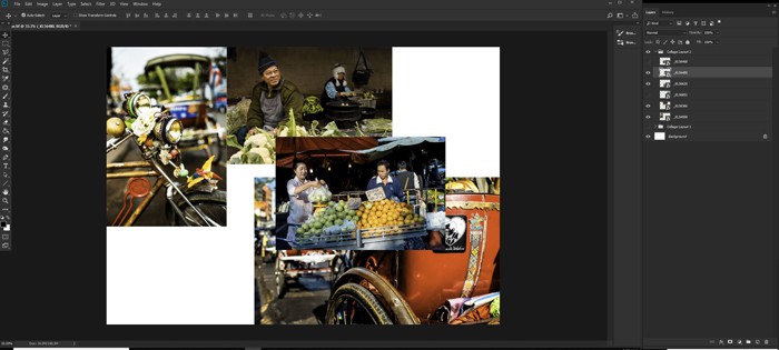 Screenshot of how to make a Photoshop collage