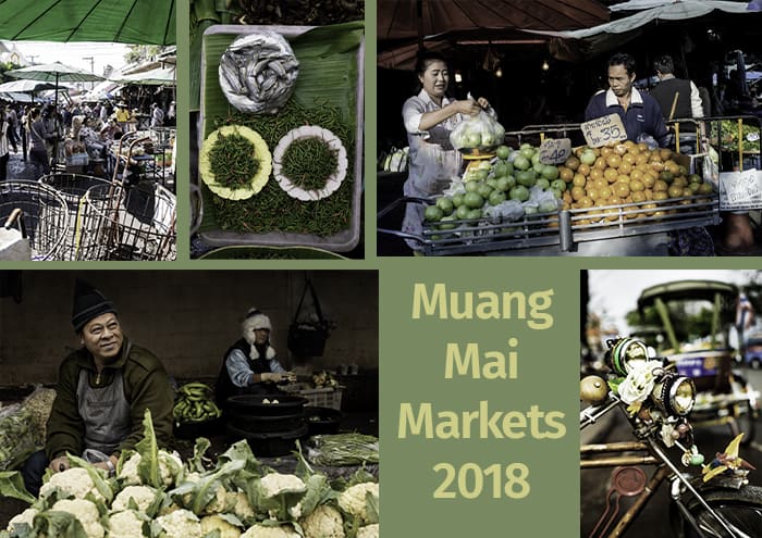 A collage of various market images and the text 
