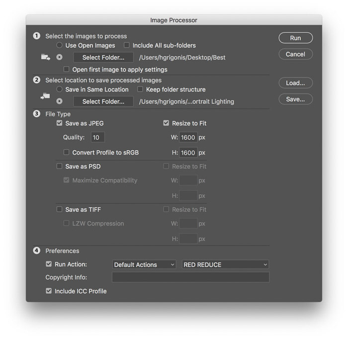 Screenshot showing how to set size parameters in Photoshop