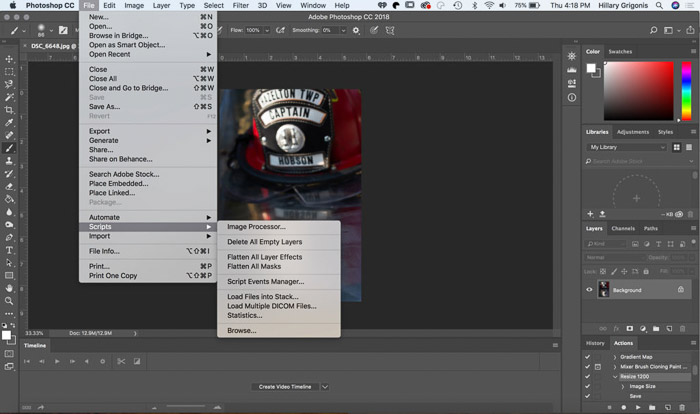 Screenshot of how to resize images Photoshop