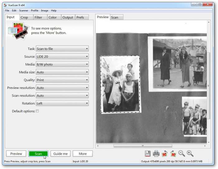 A screenshot showing how to enlarge photos for printing