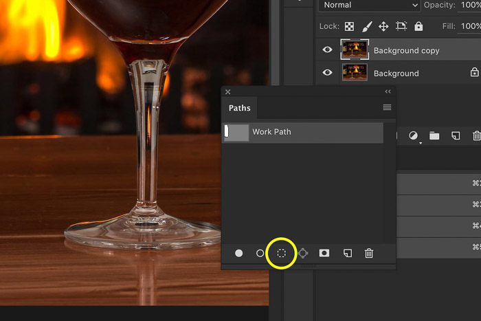 A screenshot showing how to use gaussian blur in Photoshop - Convert the Path to a Selection