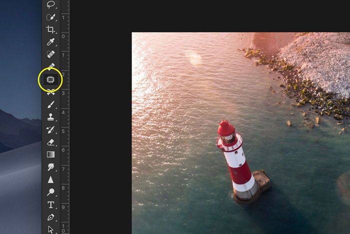 Screenshot of using Adobe Photoshop patch tool
