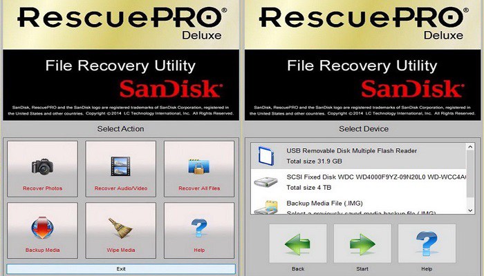 Программа SanDisk RescuePRO