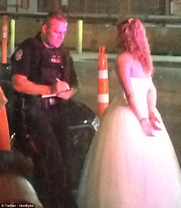 I do.... not want to get arrested. A bride in Canada is placed in handcuffs after her wedding party turns into a brawl at a drinking establishment