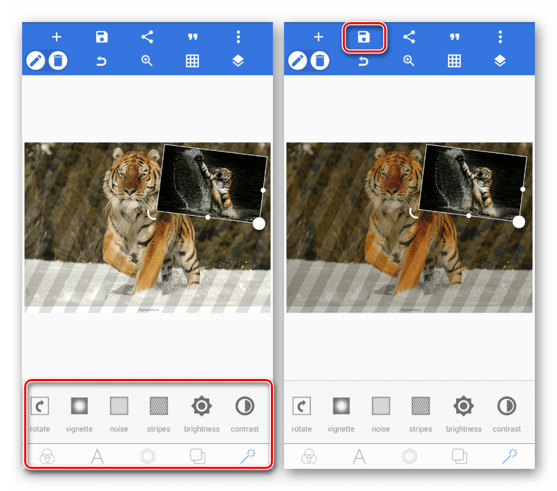 Успешное наложение фото в PixelLab на Android