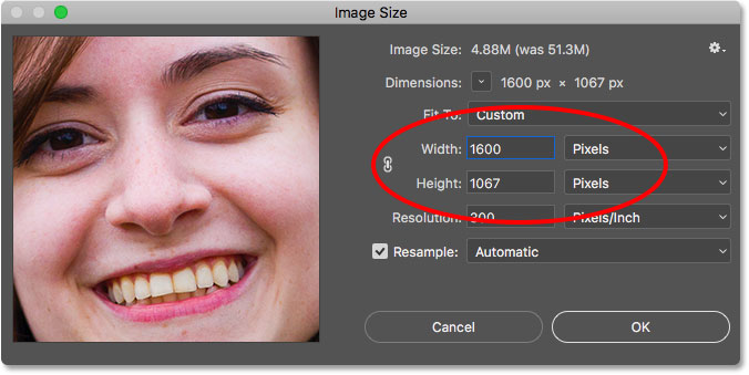 Resizing an image to match the size of another in Photoshop