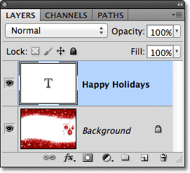The Layers panel in Photoshop. 