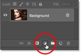 Clicking the New Fill or Adjustment Layer icon. 