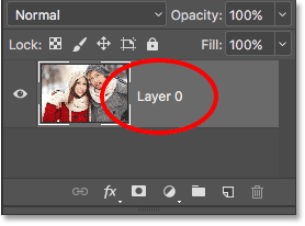 The Background layer is now a normal layer named Layer 0. 