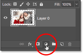 Clicking the New Fill or Adjustment Layer icon. 