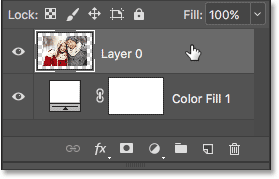 Selecting Layer 0 in the Layers panel. 