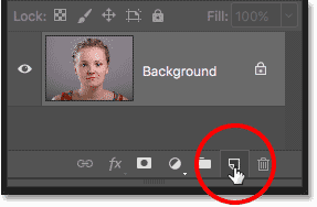 Clicking the Add New Layer icon in the Layers panel