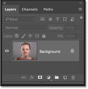 Photoshop Layers panel showing the original image on the Background layer