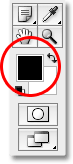 The Foreground color swatch in the Tools palette in Photoshop.  Image © 2008 Photoshop Essentials.com.