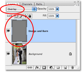 The new layer appears in the Layers palette. Image © 2008 Photoshop Essentials.com.