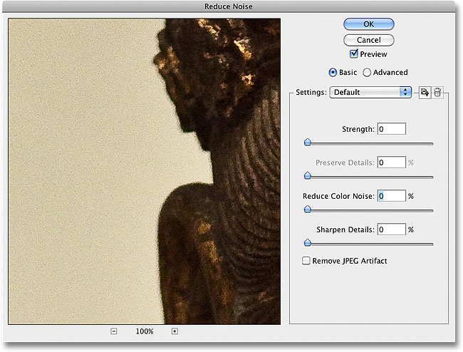 Lots of luminance noise is visible in the image. Image © 2010 Photoshop Essentials.com