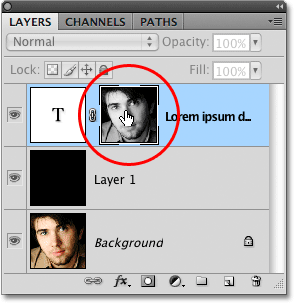Switching out of the layer mask view mode.