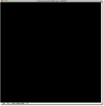 The Photoshop document is now filled with black.