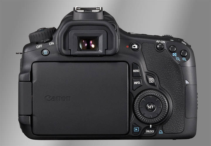 Вид камеры Canon 60D сзади