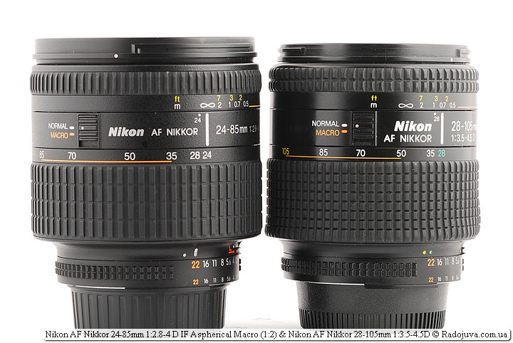 Nikon AF Nikkor 24-85mm 1:2.8-4 D IF Aspherical Macro (1:2) и Nikon AF Nikkor 28-105mm 1:3.5-4.5D