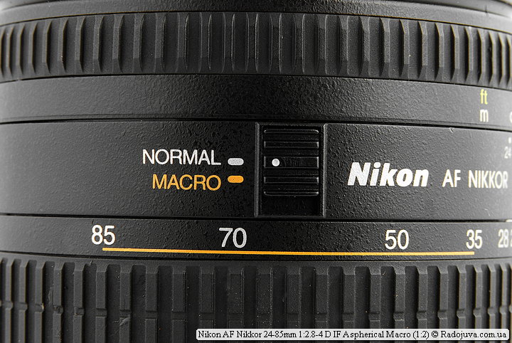 Переключатель режима работы Nikon AF Nikkor 24-85mm 1:2.8-4 D IF Aspherical Macro (1:2)
