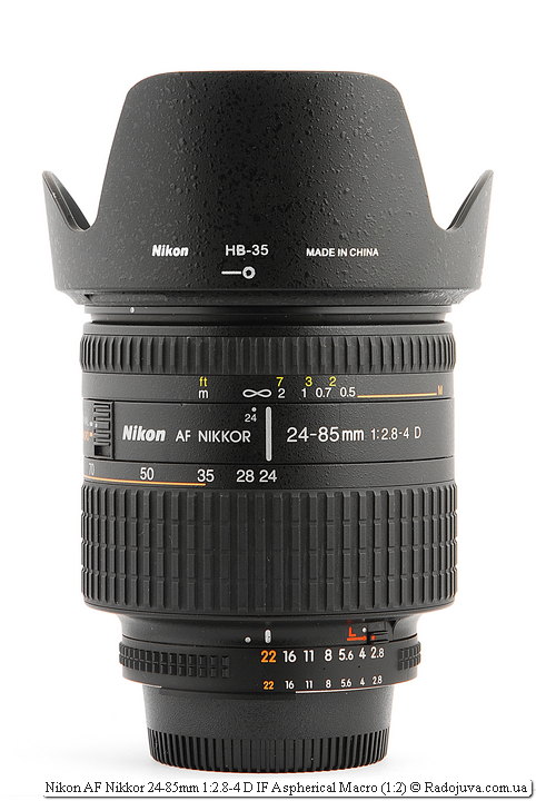Nikon AF Nikkor 24-85mm 1:2.8-4 D IF Aspherical Macro (1:2) с блендой