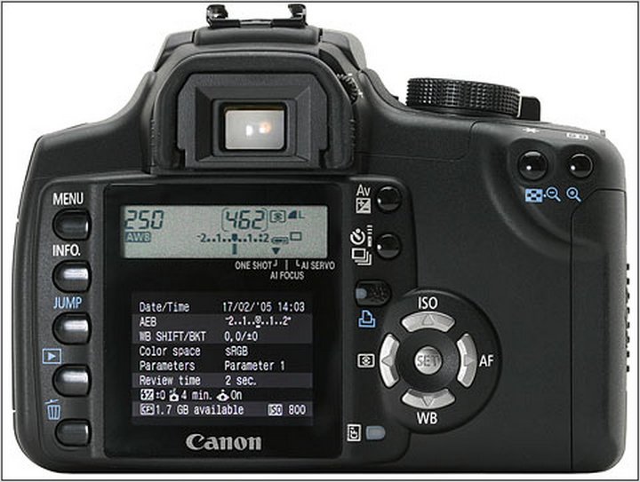 Canon 350D вид сзади