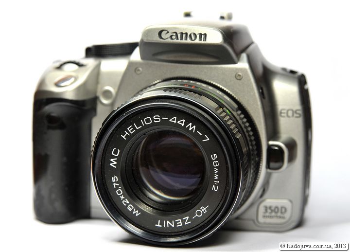 Вид объектива МС Гелиос 44м-7 2 58 на цифровой камере