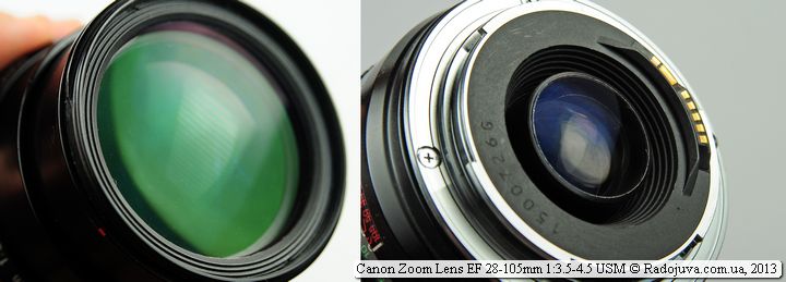 Просветление передней и задней линзы Canon EF 28-105mm f/3.5-4.5 USM