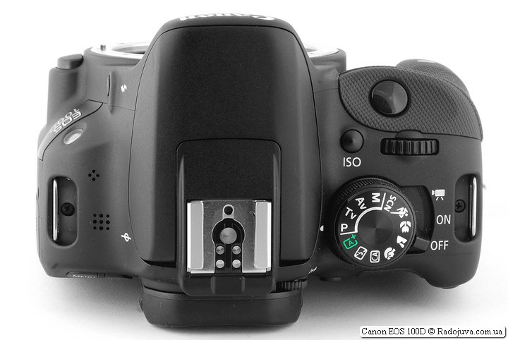 Canon EOS 100D, вид сверху