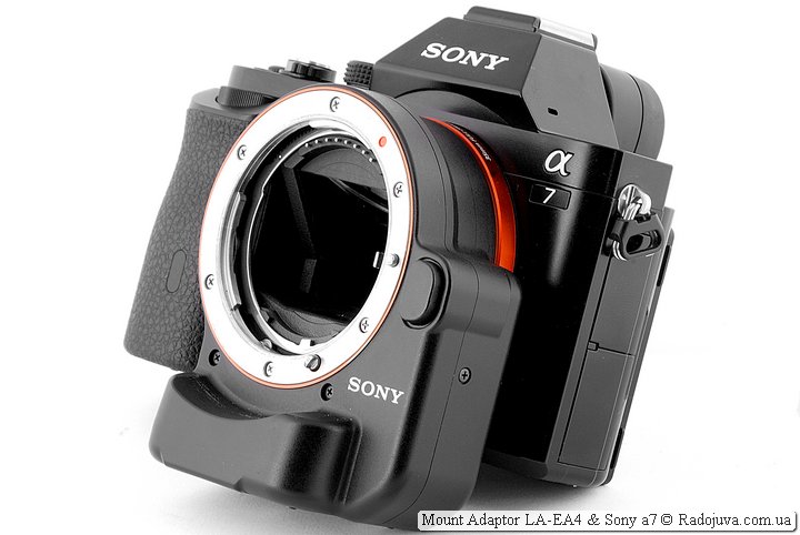 Переходник Sony LA-EA4 на камере Sony A7