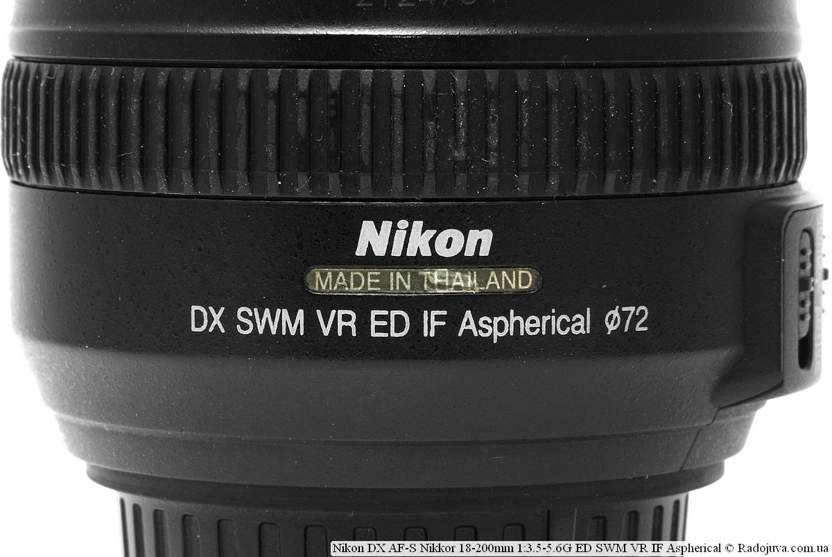Nikon DX AF-S Nikkor 18-200mm 1:3.5-5.6G ED SWM VR IF Aspherical
