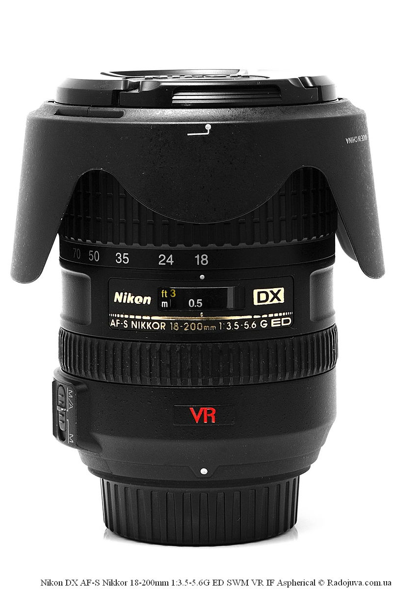Nikon DX AF-S Nikkor 18-200mm 1:3.5-5.6G ED SWM VR IF Aspherical с оригинальной блендой HB-35
