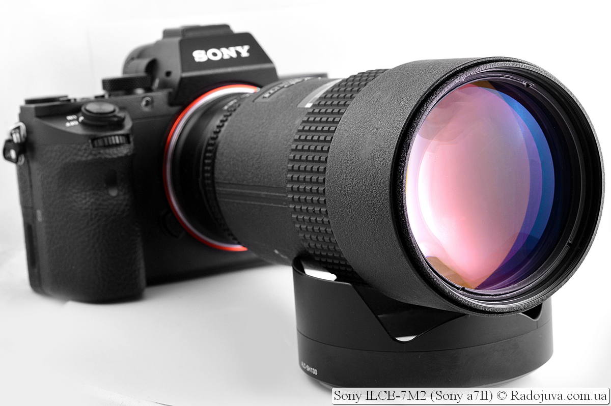 Sony a7II с объективом Nikon 180mm 1:2.8 ED AF Nikkor MKIII