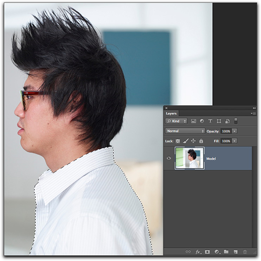 Adobe Photoshop CS6: Select the white shirt