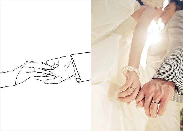 20 лучших поз для свадебной фотосессии, руки с обручальными кольцами