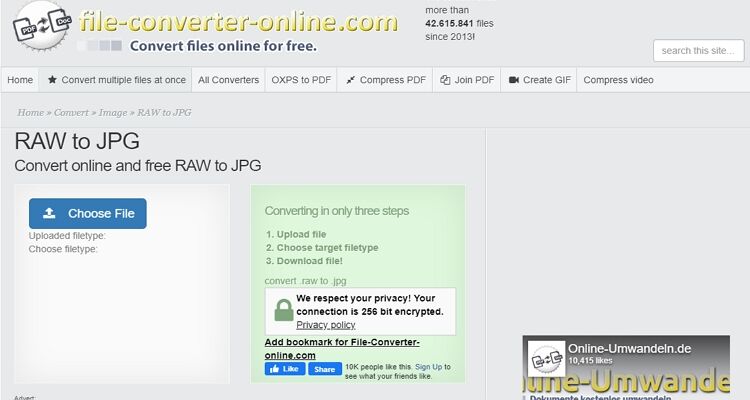 Convert Raw to JPEG Online-File-converter-online.com