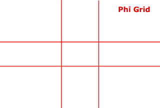 Graphic of Phi Grid for Golden Ratio photo composition by Sarah Vercoe.