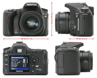 Цифровая зеркальная фотокамера Pentax K100D (вид со всех сторон)